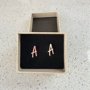 Elegant Gold Initial Earrings “A”
